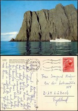 Nordkap Davvinjárgga Norway Nordkapp Schiff vor Fels-Landschaft 1972