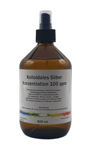 Kolloidales silber 100 ppm 500 - kolloidales,