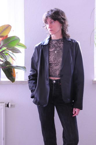 Lederblazer blazer schwarz a - schwarz, c&a
