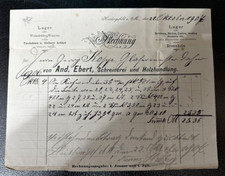 Alte Rechnung - 1907 - And. Ebert, Schreinerei und Holzhandlung, Heidingsfeld
