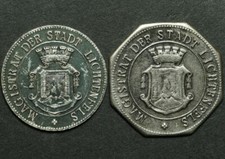 NOTGELD: 5 & 10 Pfennig, Eisen. Funck 295.4A & 5. STADT LICHTENFELS / BAYERN.