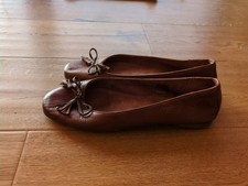 Ballerina Gr.39 Braun Leder gerne getragen was für Sammler & Liebhaber