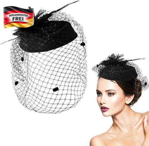 Damen fascinator mit schleier - fascinator,