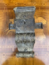 Opferstock Barock um 1680 original antik Kollekte Holz Metall Top Verriegelung