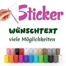 Aufkleber Wunschtext Sticker Kleber Text Zahl selbst gestalten individuell