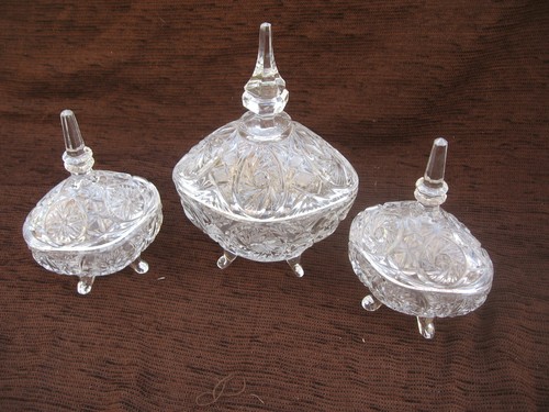 3er set bonboniere - set, glasschale