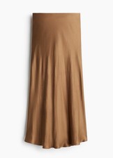 H&M Satin -Rock Gr. S Braun /