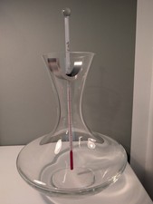 Dekanter, Dekantierkaraffe mit Thermometer Eisch, Glas, Karaffe 