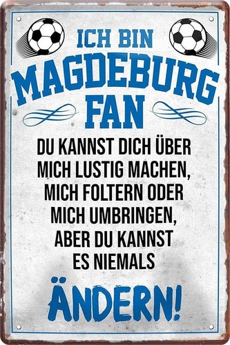 Blechschild fußball hier - fußball,