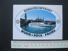 DONAUSCHIFFAHRT WURM KÖCK PASSAU Sticker Aufkleber Reklame Werbung 