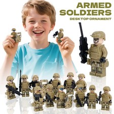 12 Stück Bewaffnete Soldaten Baustein Figuren Kinder Militär Block Ornamente