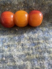 3 Cognacfarbene Bernsteinperlen 25 x 20 mm zum Selbstauffädeln