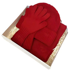 Winter Beanie Mütze Schal Touchscreen Handschuhe Set für Herren und Damen