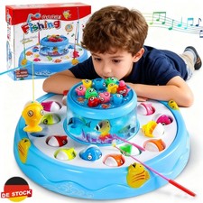 Angelspiel Magnetisch ab 2–3+ Jahre, Kinderspielzeug mit 26 Fischen & 4 Angeln