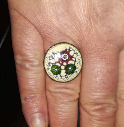 Emaille ring unikat 70er jahre - 70er,