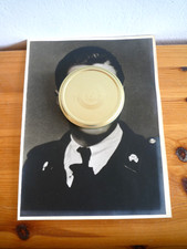 Militaria Foto Panzerfahrer Soldat 2. WK 18x24 cm