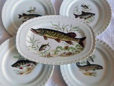 Fisch Tafel Service 7 Teller Eßservice Kronester Bavaria Geschirr Porzellan VB !