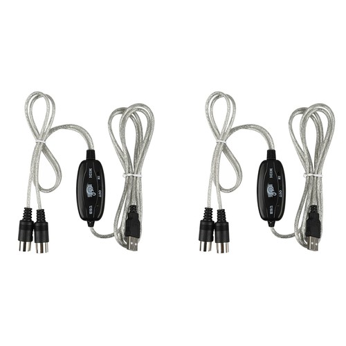 Midi usb kabel konverter - 2x,
