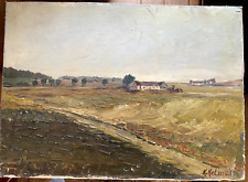 ::ÖLGEMÄLDE WIESEN MOOR BAUERNHOF °SIGNIERT K. HELMUTH ANTIK NORDEN FLACHLAND