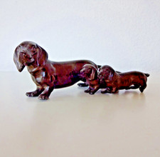 Dackel mit zwei Welpen, antik