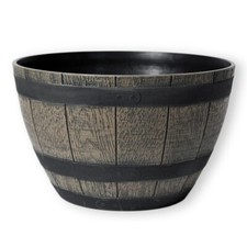 Pflanzkübel Pflanztopf rund 50 cm Weinfass-Optik Blumenkübel wetterbeständig