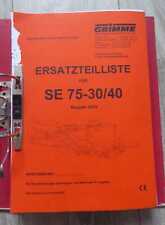 Grimme Kartoffelvollernter SE75-30 + SE75-40 Ersatzteilkatalog