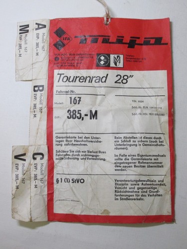 Mifa garantieschein tourenrad - mifa,