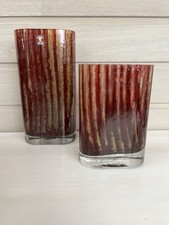 Vasenset Glasvase Braun