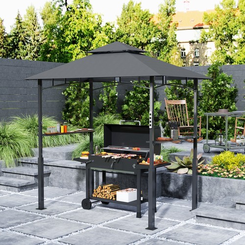 Outsunny grillpavillon mit led - mit,