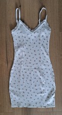 Minikleid kurz eng Blumen weiß Gr. XS H&M NEU