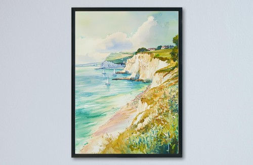 Isle wight aquarell poster - of,