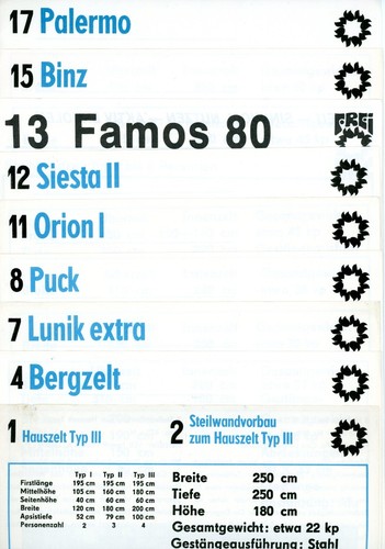 Ddr zelt prospektblatt - zelt, 1969