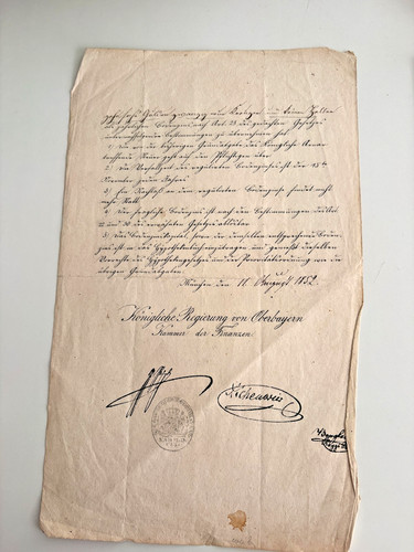 Urkunde 1852 oberbayern - 1852,