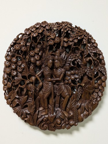 Rundes wandrelief holz - wandrelief,