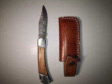 Tolles Damasttaschenmesser, Klapp Messer, mit Gürteltasche, Damastmesser 