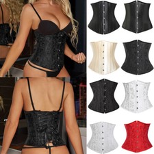 Damen Sexy Vintage Boned Cincher Underbust Taille Trainer Korsett Tops S-6XL DE