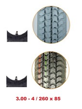 Reifen mit Schlauch 3.00-4 / 260 x 85 für Elektromobil E-Rollstuhl Scooter MPB