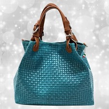 Tasche türkis braun Leder