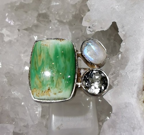 Ring variscit mondstein - mondstein, +