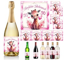 Aufkleber Sektflasche Bierflasche Geburtstag Geschenk Flaschenetikett  - D374