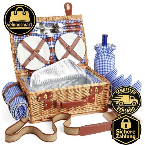 Picknickkorb set für 4 - picknickkorb,