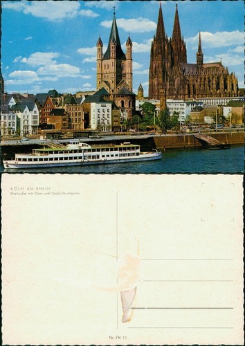 Ansichtskarte köln rheinufer - ansichtskarte,