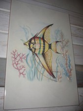 1 große Fliese ausgefallenes "Fisch-Design" Vintage Landhaus Küche Dekoration (2