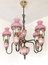 Alter Ruel Florentine Lampe Kronleuchter Messing - Porzellan Lampe- Design