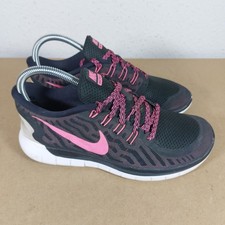 Nike Free 5.0 Damen Running Gym Turnschuhe Schuhe Sneaker schwarz pink - Größe 5,5
