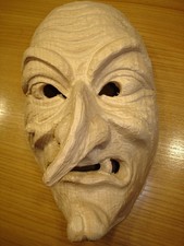 Hexe , Holzmaske, Maskenrohling, Fasnet, Holzmaske Larve, Nr. 4786