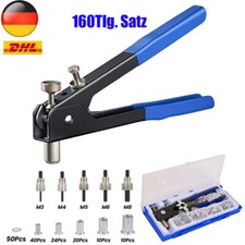 160tlg Einnietmuttern M3-M8 Gewindenieten mit Nietenzange Nietmutternzange Set