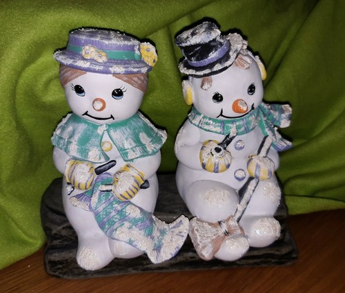 Keramik schneemann schneefrau - keramik,