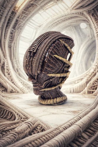 Alien head facehugger resin - alien,