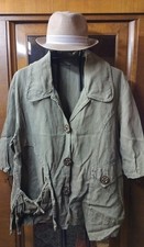 Jacke aus Leinen in grün